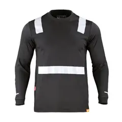 T-WORLD - Polera Credondo Hibrida Manga Larga Con Cinta Reflectante