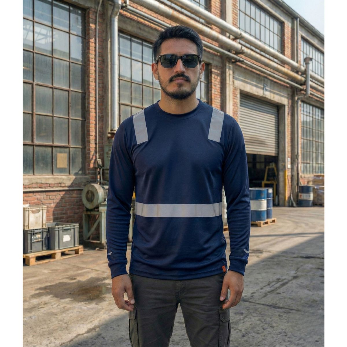 T-WORLD - Polera Híbrida Reflectante Manga Larga UPF50+ Antibacterial