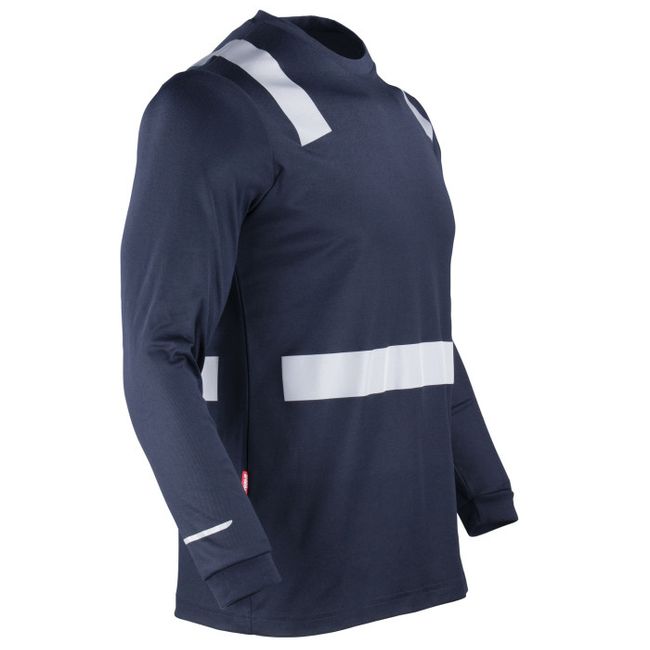 T-WORLD - Polera Credondo Hibrida Manga Larga Con Cinta Reflectante