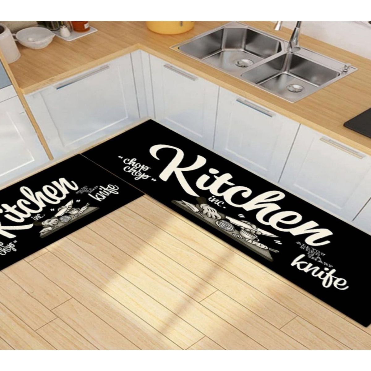 GENERICO - Pack 2 Alfombra De Cocina Antideslizante Piso Entrada De Baño