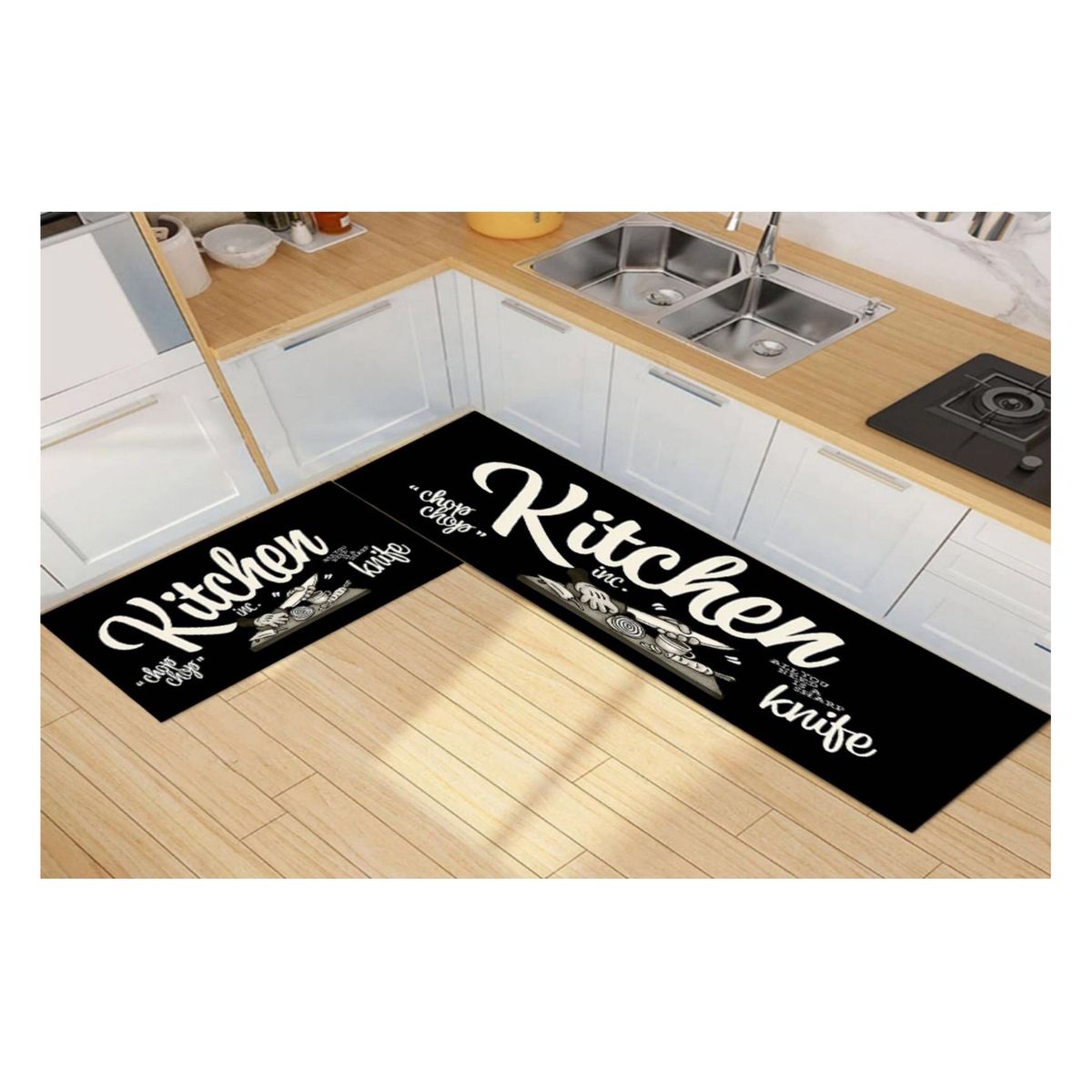 GENERICO - Pack 2 Alfombra De Cocina Antideslizante Piso Entrada De Baño