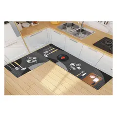 GENERICO - Pack 2 Alfombra De Cocina Antideslizante Piso Entrada De Baño