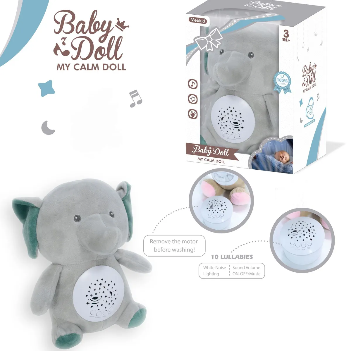 LA PEQUETERIA - Luz nocturna espantacuco peluche musical bebé