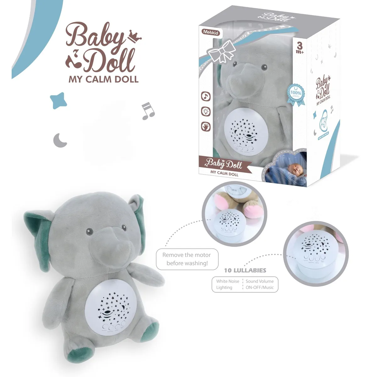 LA PEQUETERIA - Luz nocturna espantacuco peluche musical bebé