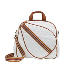 OPHIRA - Bolso Pádel Menorca Blanco Strap Rojo verde y Beige
