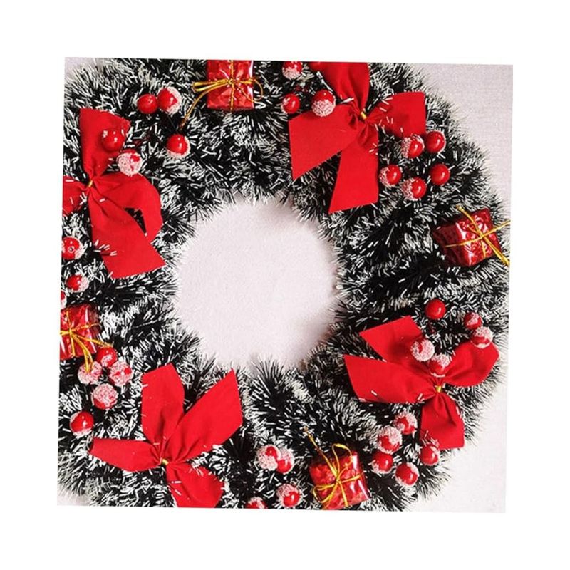 GENERICO - Corona Navideña de 38 cm, arreglos rojos