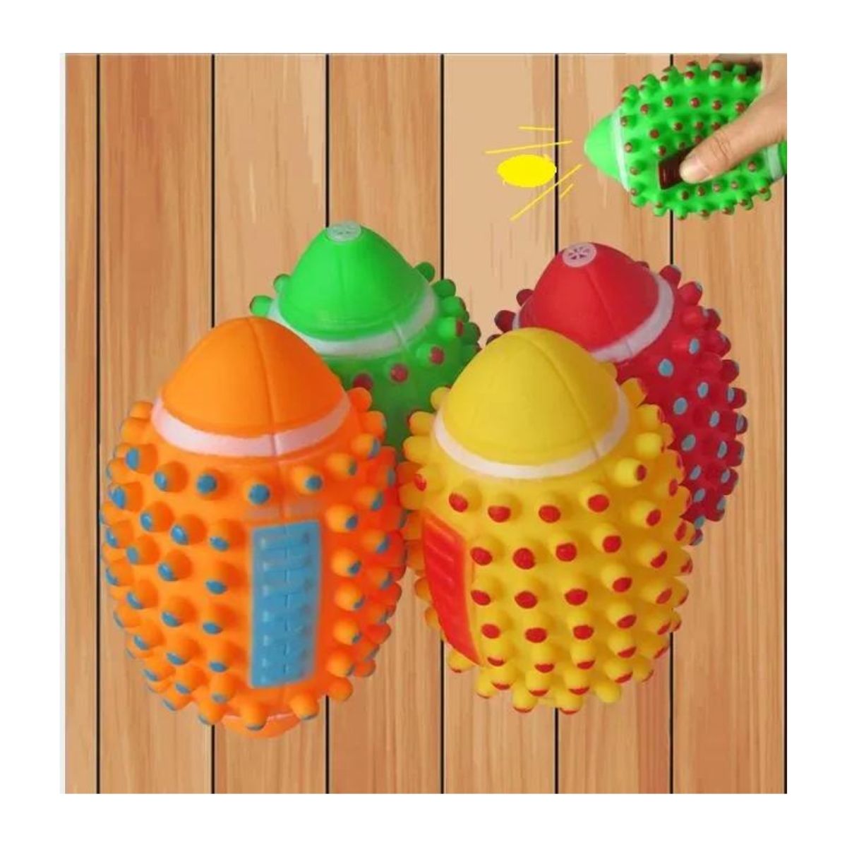 GENERICO - Juguete Para Perro Pelota Futbol Americano Rechinante Erizo