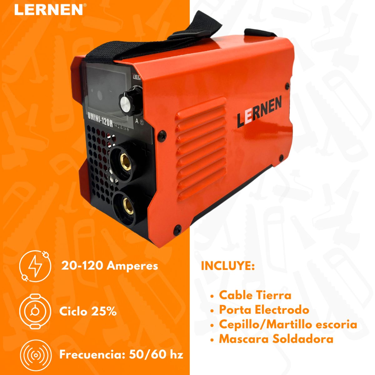 LERNEN - Soldadora Inverter Lernen 120a - 220v, 50 Hz