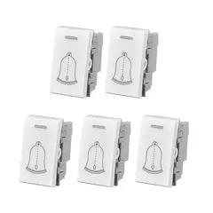 GENERICO - Pack 5 Modulo Interruptor Pulsador 10A 250V Diseño Campana Blanco