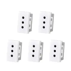 GENERICO - Pack 5 Modulo Tomacorriente 10A 250V Blanco