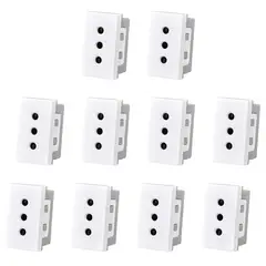 GENERICO - Pack 10 Modulo Tomacorriente 10A 250V Blanco