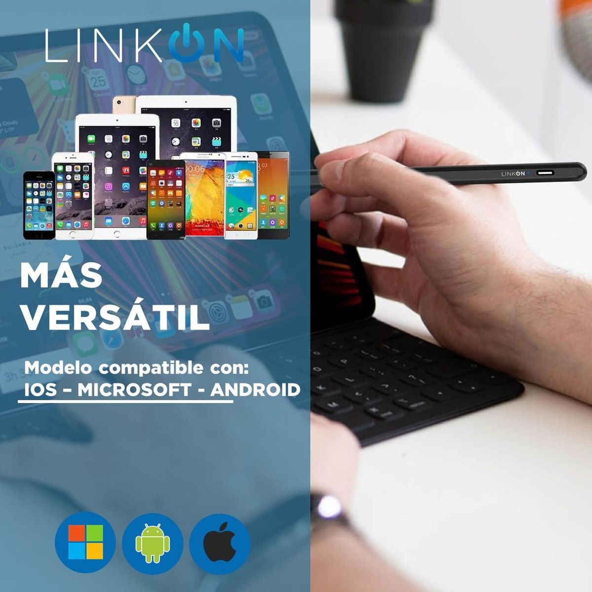 LINKON - Lapiz Pencil Tactil Linkon Universal para Ipad Galaxy Tablet