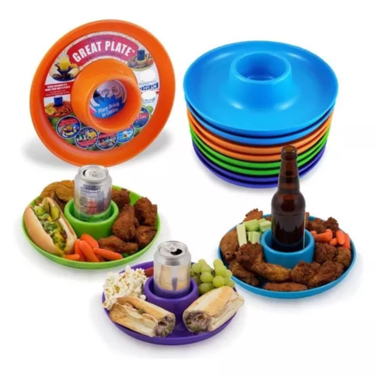 OEM - Plato Redondo Comida Bebida Snack Botanas Plastico