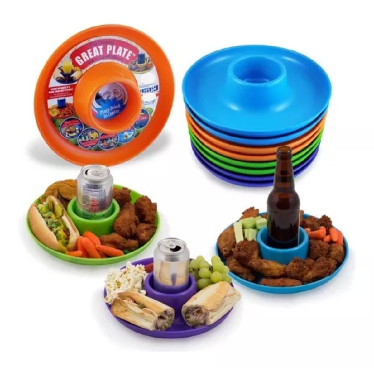 OEM - Plato Redondo Comida Bebida Snack Botanas Plastico