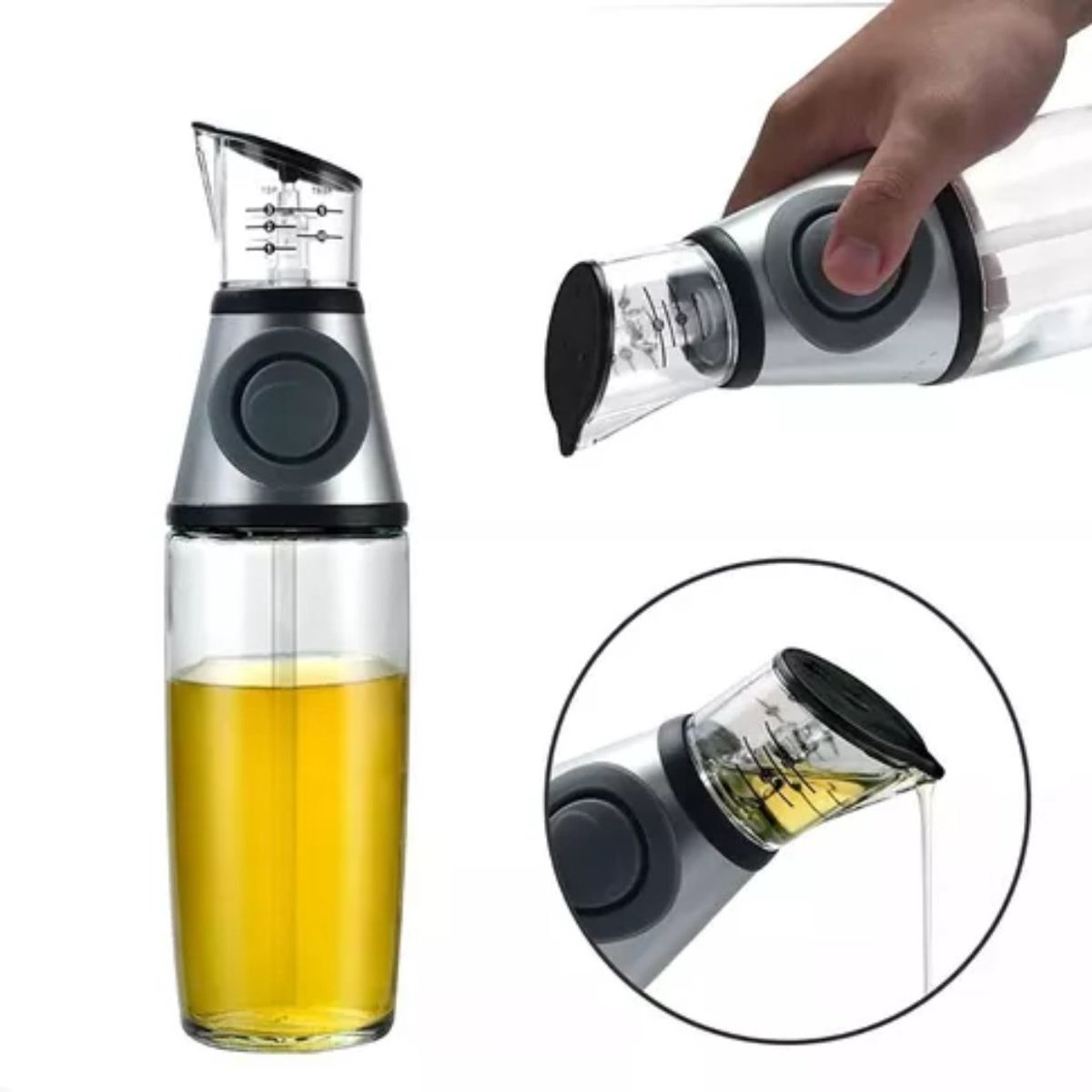 OEM - Botella Dispensador Para Aceite Y Vinagre De Vidrio 500ml