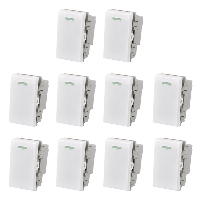 GENERICO - Pack 10 Modulo Interruptor 9/12 10A 250V Blanco
