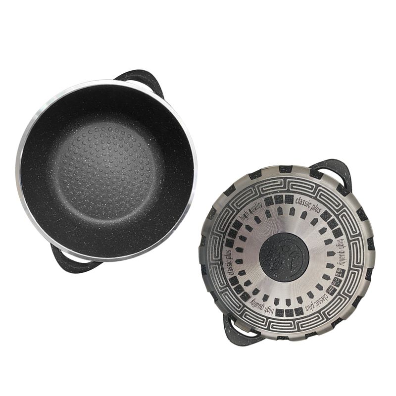 GENERICO - Batería de Cocina 10 Piezas Altas Granito Antiadherente Negra
