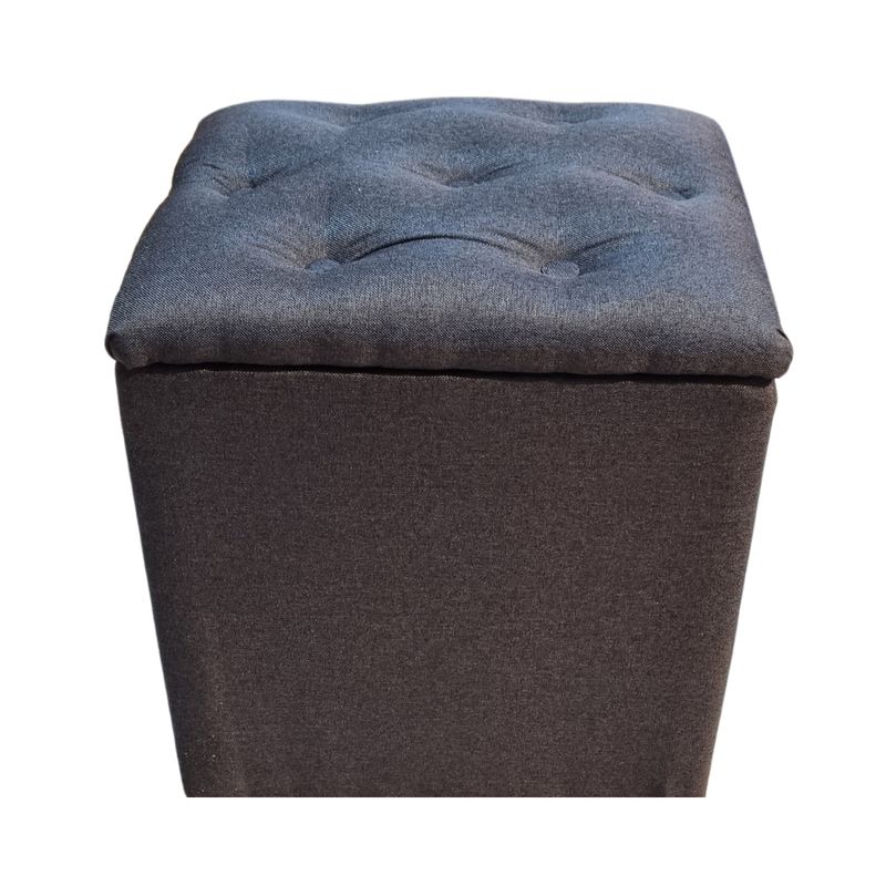 GENERICO - Pouf Baul Negro Lino 40x33x50 Rimar