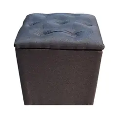 GENERICO - Pouf Baul Negro Lino 40x33x50 Rimar