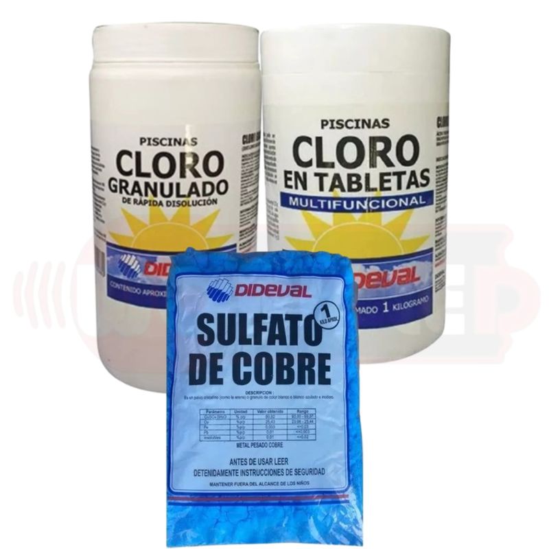 GENERICO - Cloro Triple Accion Granulado Sulfato Granulado 1 Kg Piscina