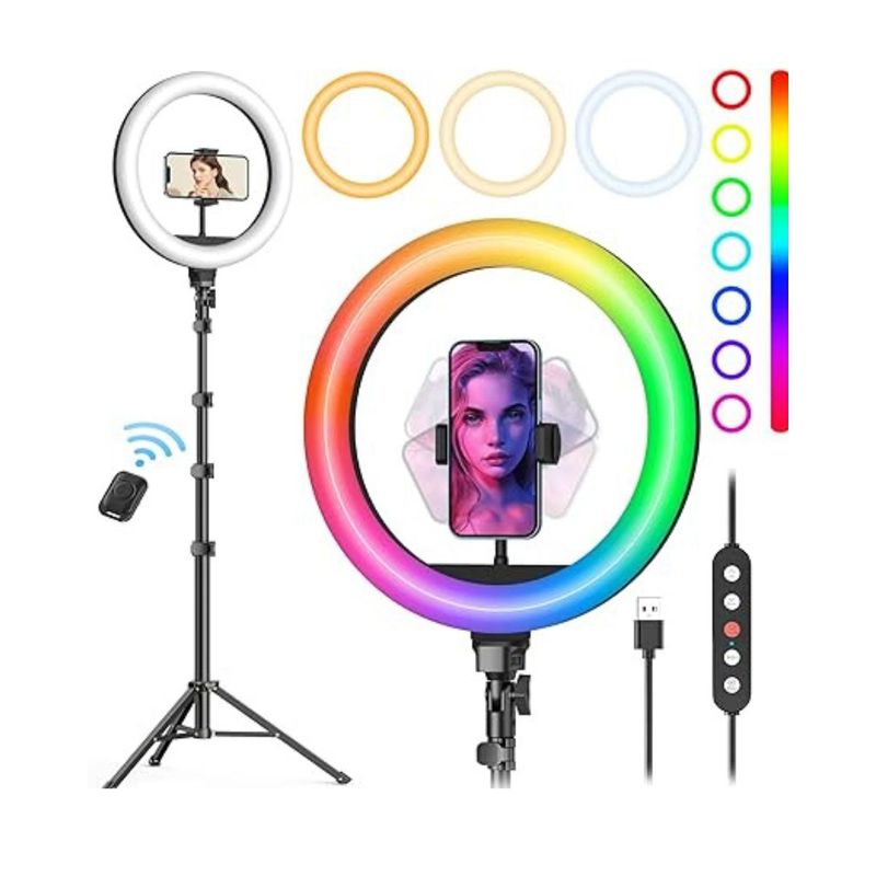 GENERICO - Anillo de luz Led RGB para fotografía vídeos de maquillaje y estudio