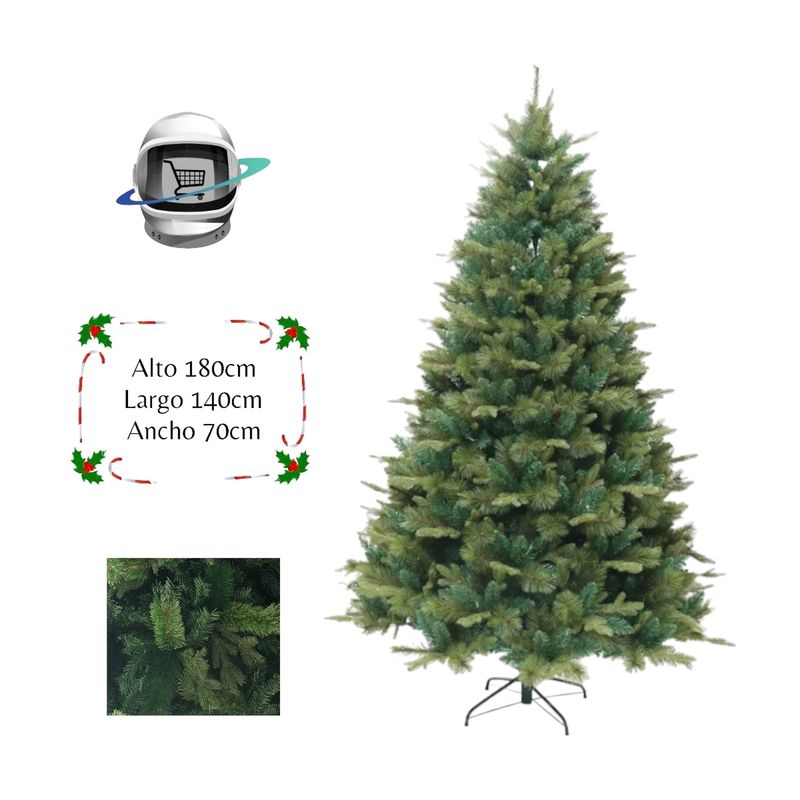 BIGBAMSPACE - Arbol de Navidad 180cm Triple Rama Frondoso