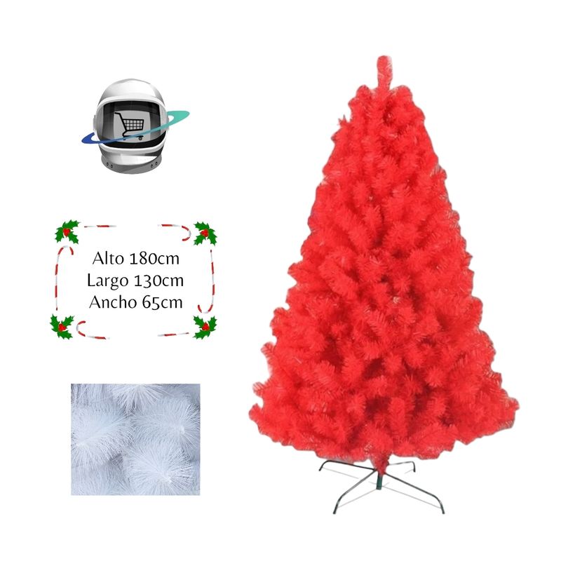 BIGBAMSPACE - Arbol de Navidad 180cm Rojo Frondoso