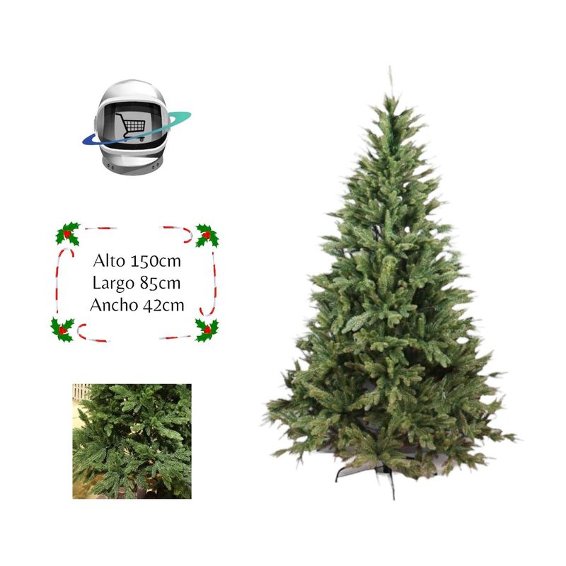 BIGBAMSPACE - Arbol de Navidad 150cm Hojas Naturales