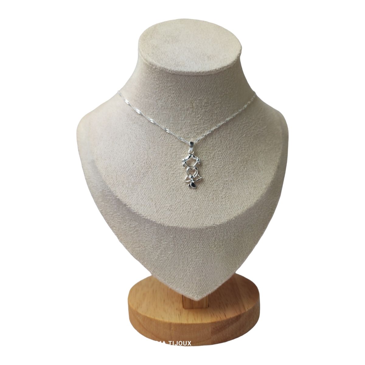 GENERICO - Cadena con colgante silueta niña pequeña de plata 925