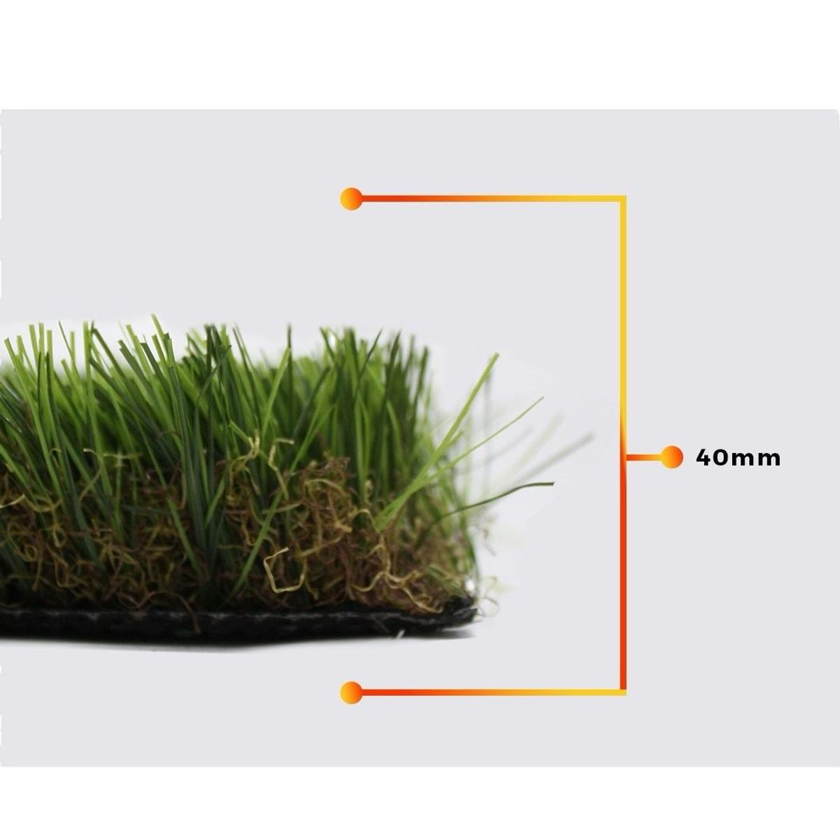 QRUBBER - Pasto Sintético Frutillar Premium 40mm 2mts x10mts QRubber