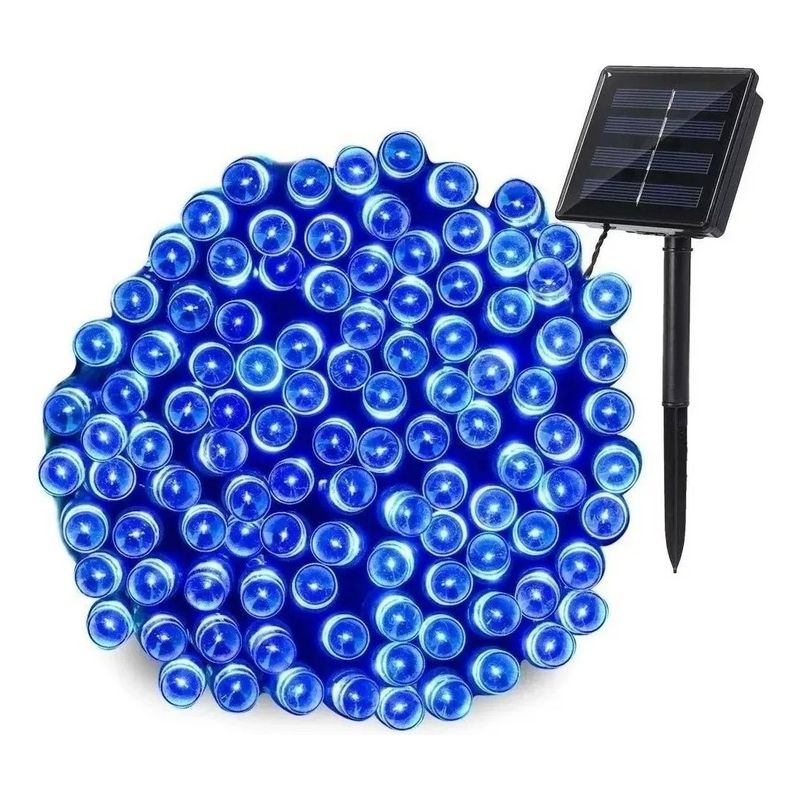 GENERICO - Luces Solares Navidad Guirnalda 50 Metros 500 Led Azul