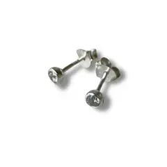 GOIA - Aros para Mujer circón 4 mm plata