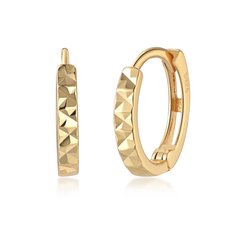 GENERICO - Aros Argolla de Plata Bañado en Oro 18K - Eliana Gold - 12mm