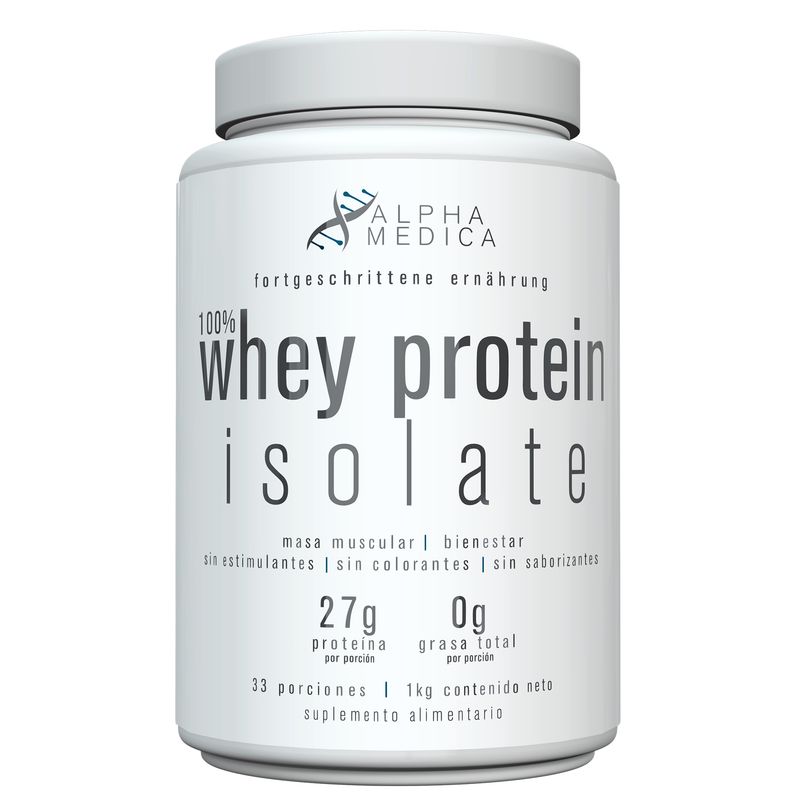 ALPHAMEDICA - 100% Whey Isolate Protein 1kg 33 porciones sin sabor