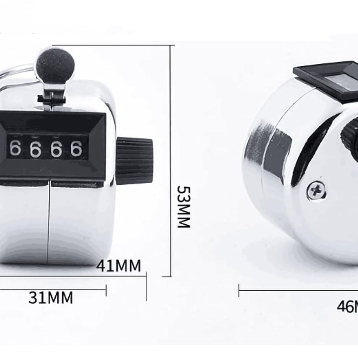 GENERICO - Contador Manual Mano Metálico 4 Dígitos