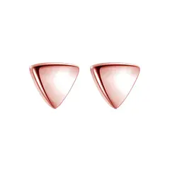GENERICO - Aros Triángulo para niña o mujer, plata 925 y oro rosado - Azul Zafira