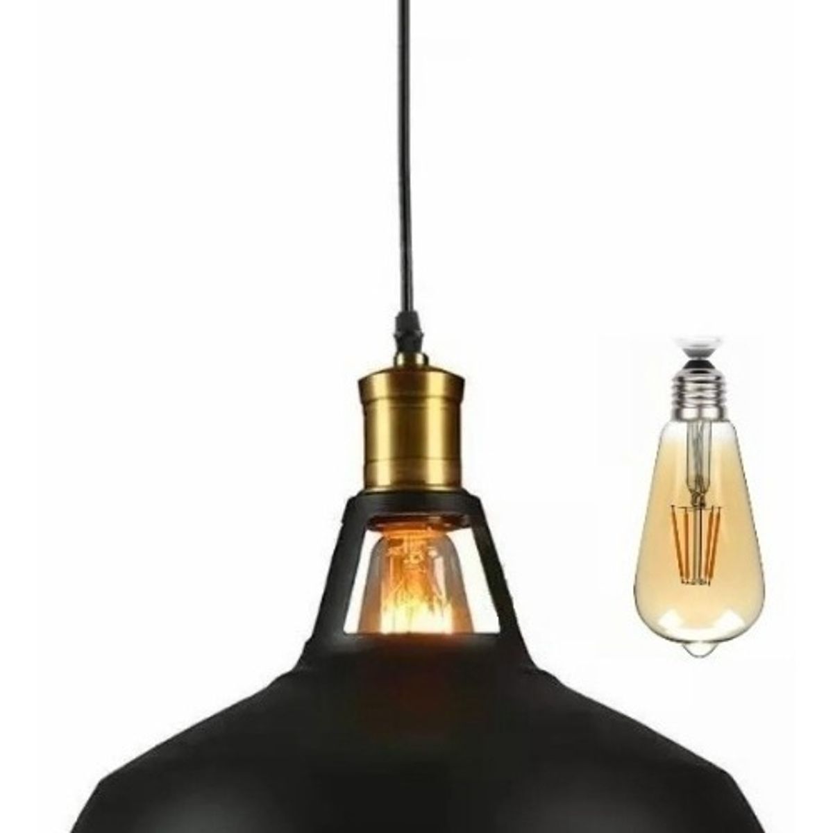 U BUY - Lampara Colgante Modelo Industrial + Ampolleta Led Vintage