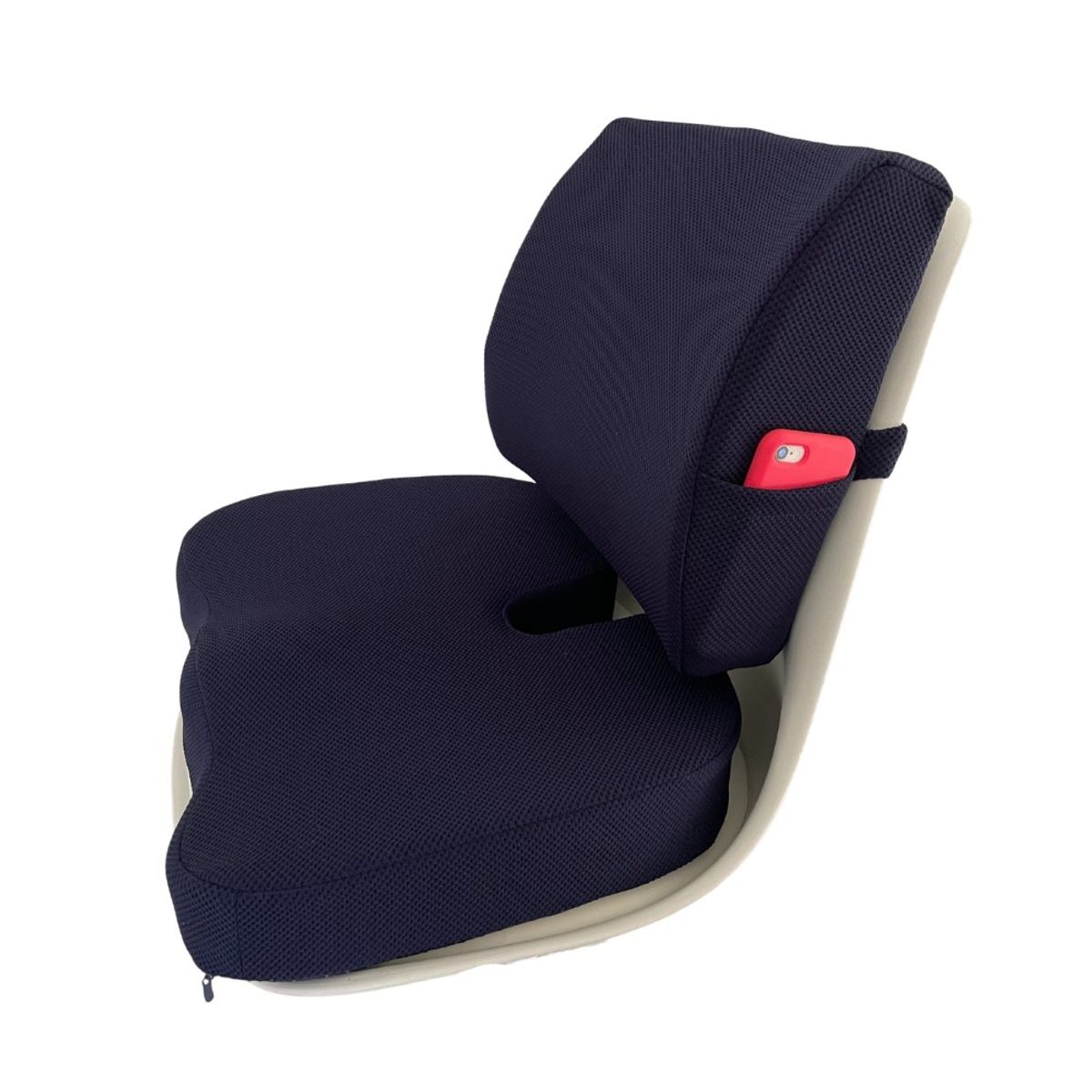 GENERICO - Juego o Kit de Cojines viscoelástico Lumbar y Asiento Azul.