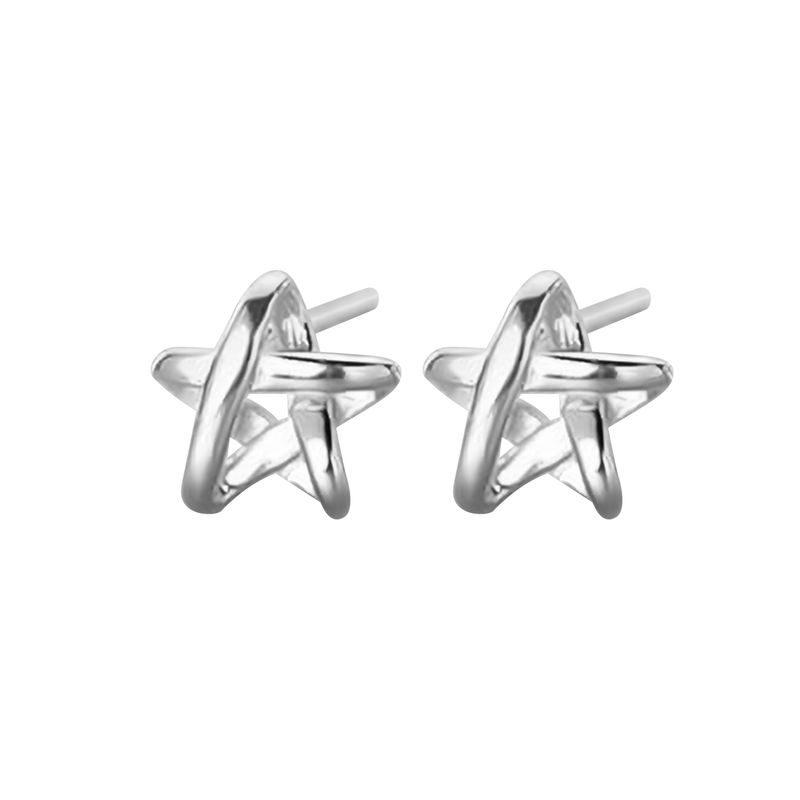 GENERICO - Aros Estrella para niña o mujer, plata 925 - Azul Zafira