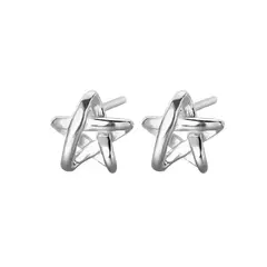 GENERICO - Aros Estrella para niña o mujer, plata 925 - Azul Zafira