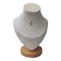 GENERICO - Cadena con colgante estrella satinada 16 mm de plata 925