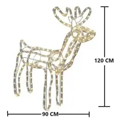 GENERICO - Reno Navidad - Ciervo Navideño con Movimiento Luz LED Amarillo 120cm