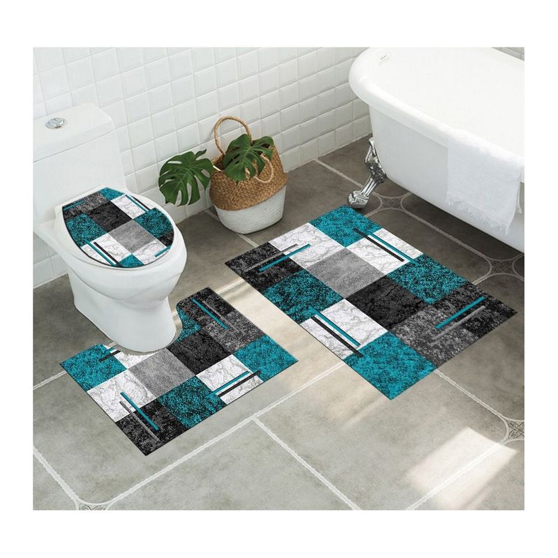 GENERICO - Juego De Alfombras De Baño Set De 3 Pcs Antideslizante