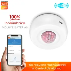 D MOTICA - Sensor Movimiento Inalámbrico 360° Pir Infrarrojo Alarma Wifi Inteligente