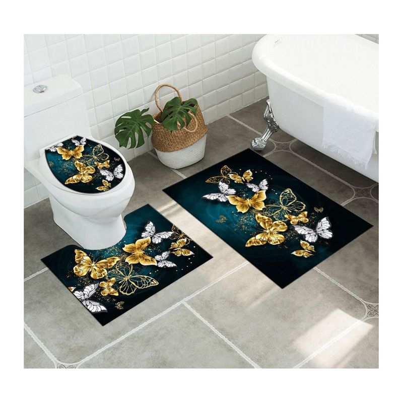 GENERICO - Juego De Alfombras De Baño Set De 3 Pcs Antideslizante
