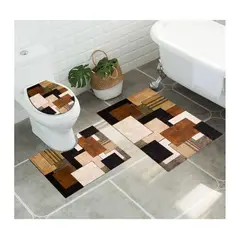 GENERICO - Juego De Alfombras De Baño Set De 3 Pcs Antideslizante