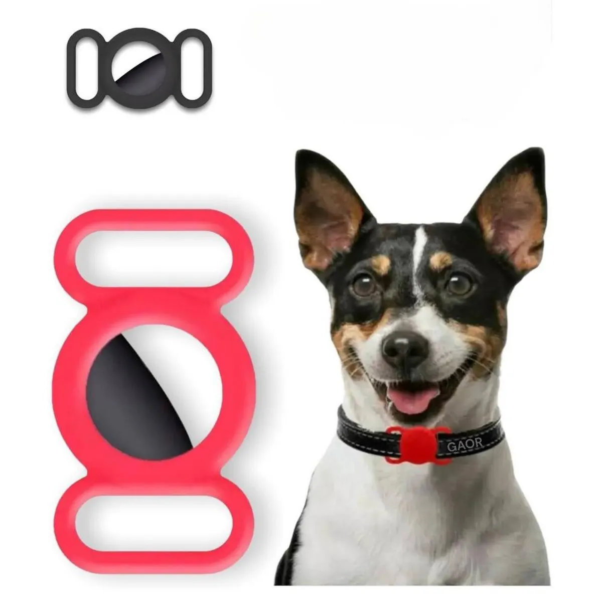 GAOR - Funda De Airtag Para Collar de Mascotas Perro - NEGRO