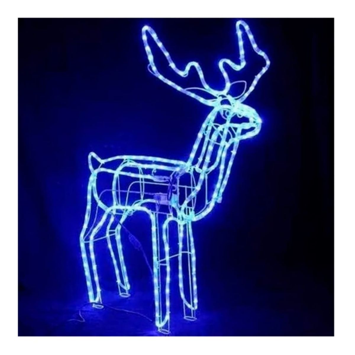 GENERICO - Reno Navidadeño con Movimiento Ciervo navidad Luz LED AZUL 120cm