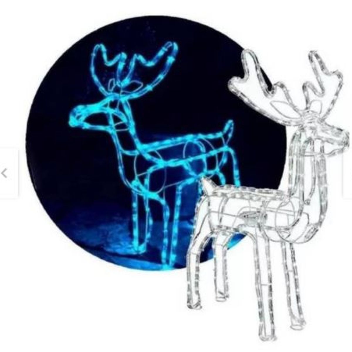 GENERICO - Reno Navidadeño con Movimiento Ciervo navidad Luz LED AZUL 120cm