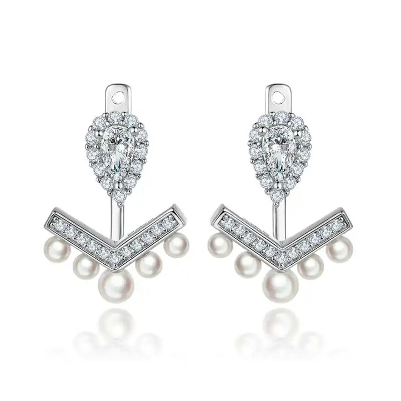 NAZ - Aros plata - flecha perlas